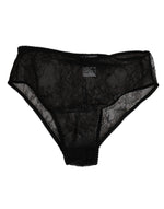 Dolce & Gabbana Black Nylon Stretch High Waist Panty Underwear