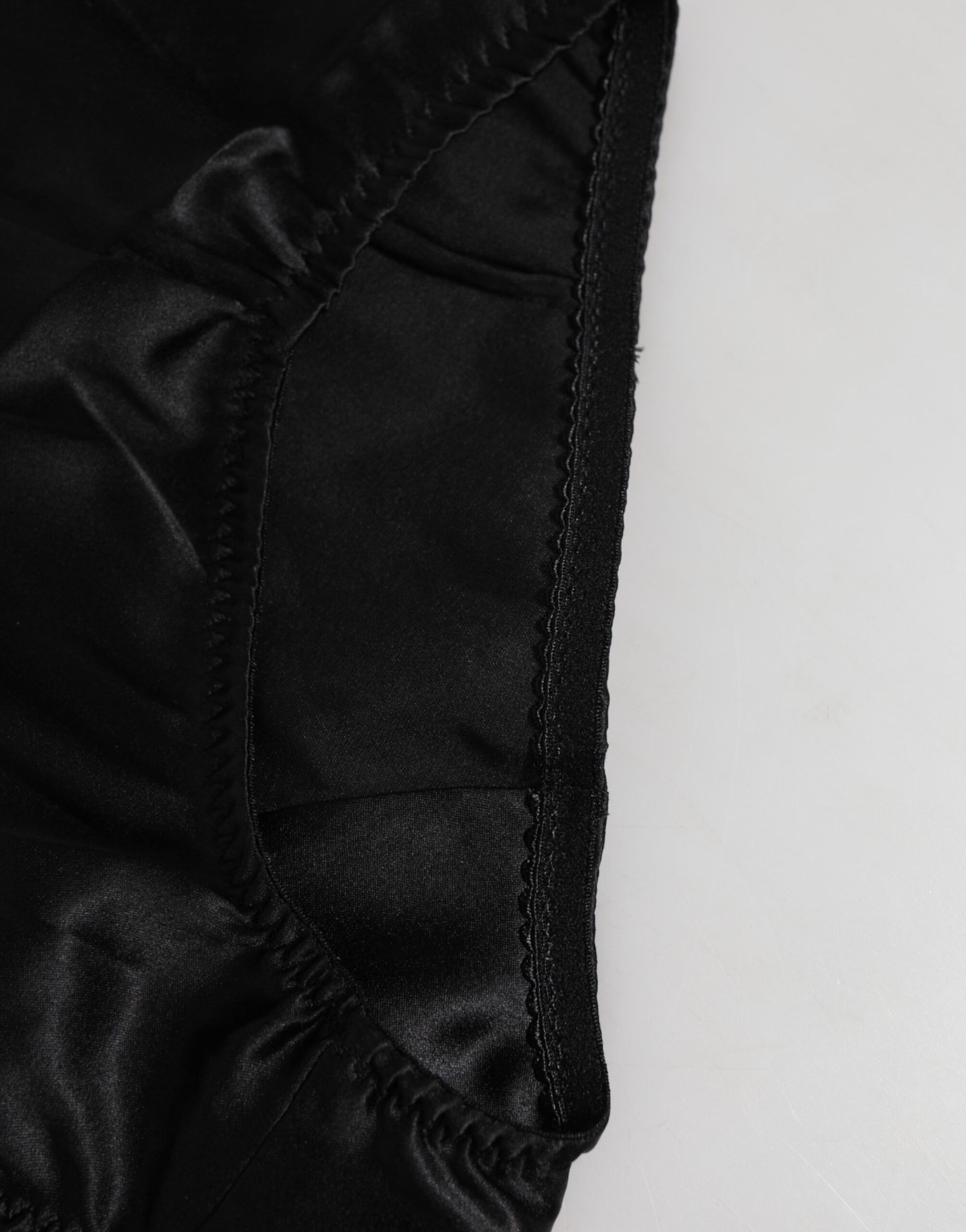 Dolce & Gabbana Black Silk Stretch High Waist Girdle Underwear