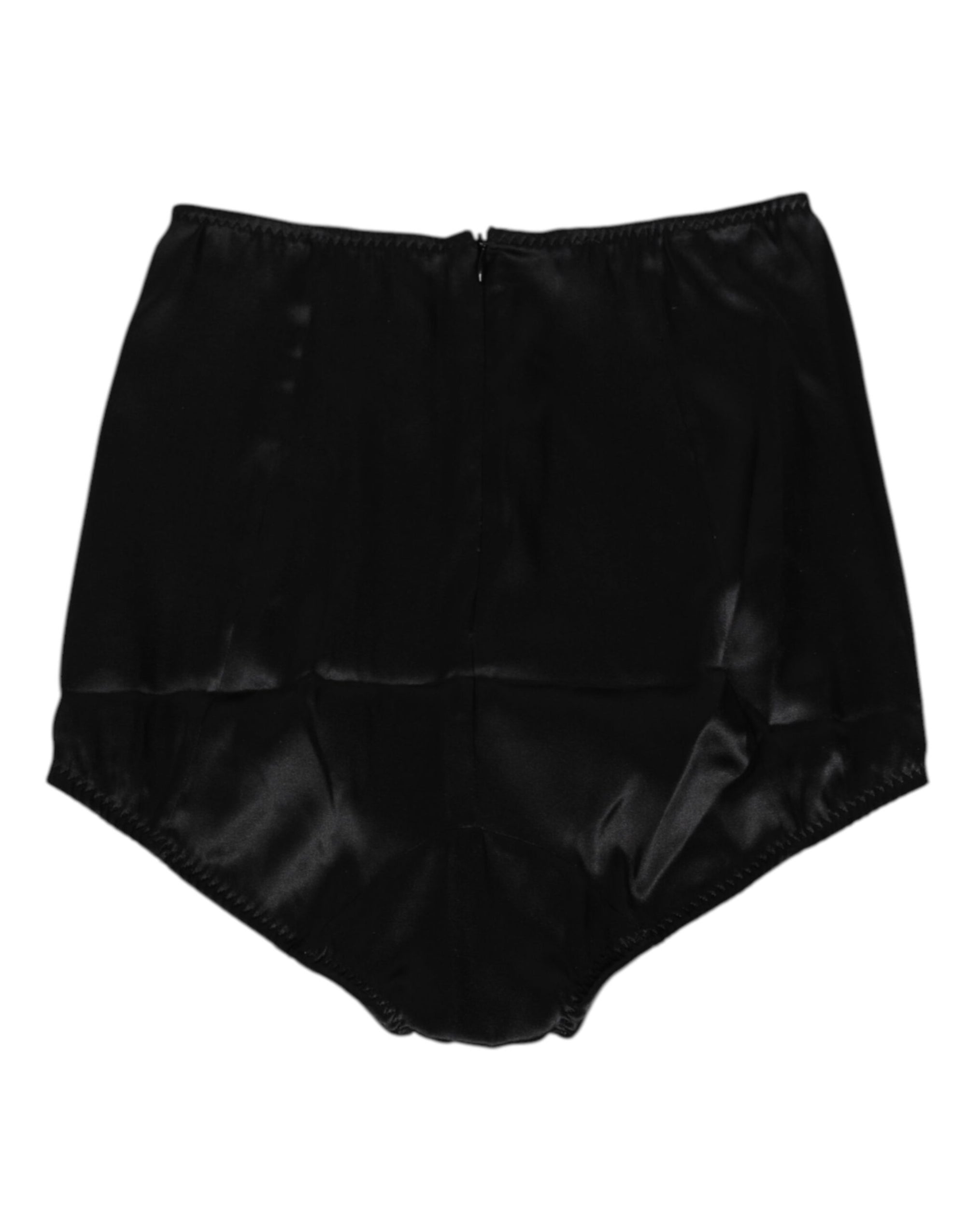 Dolce & Gabbana Black Silk Stretch High Waist Girdle Underwear