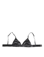 Dolce & Gabbana Black Silk Satin Triangle Soft Cup Underwear