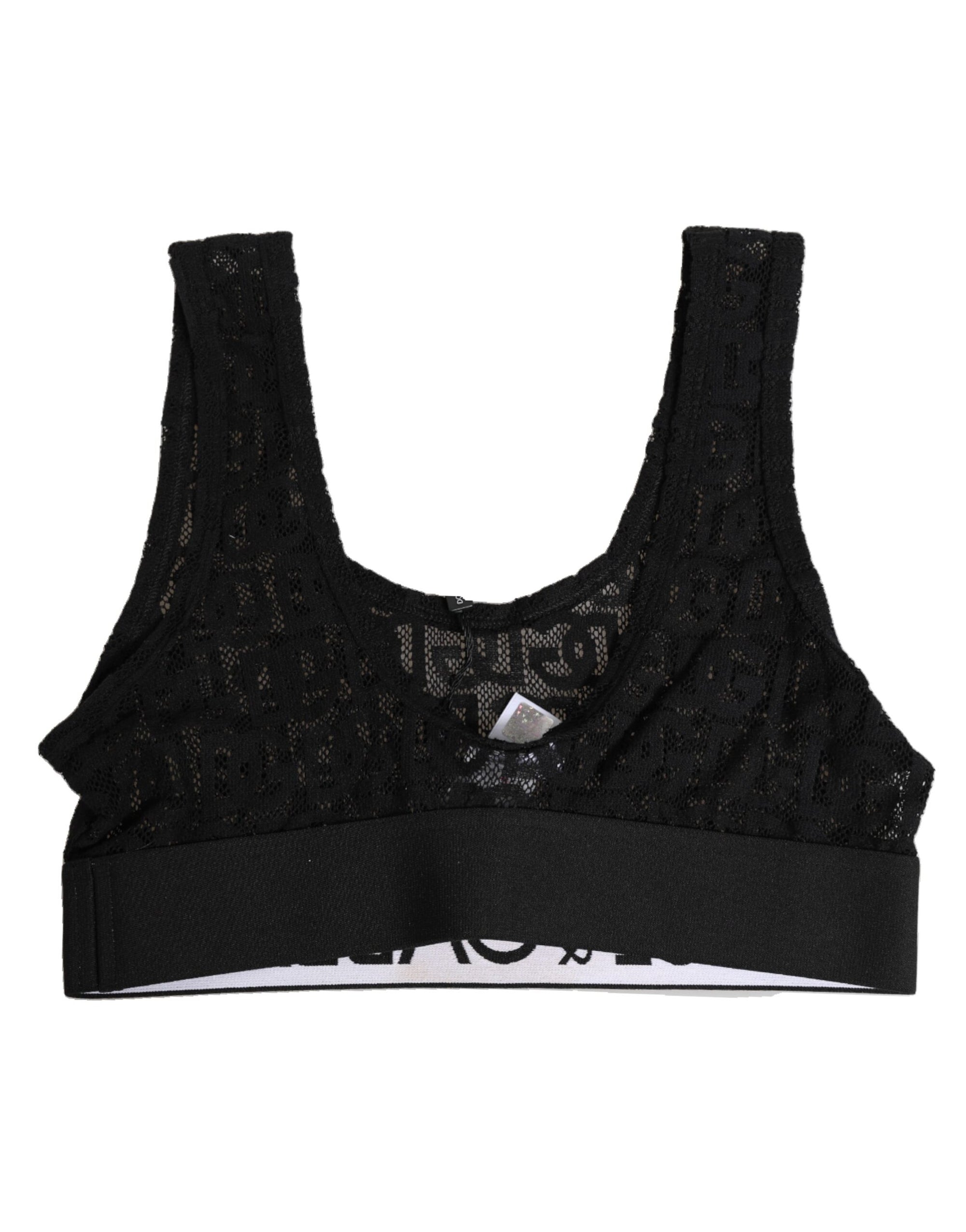 Dolce & Gabbana Black DG Mania Stretch Lace Brassiere Underwear