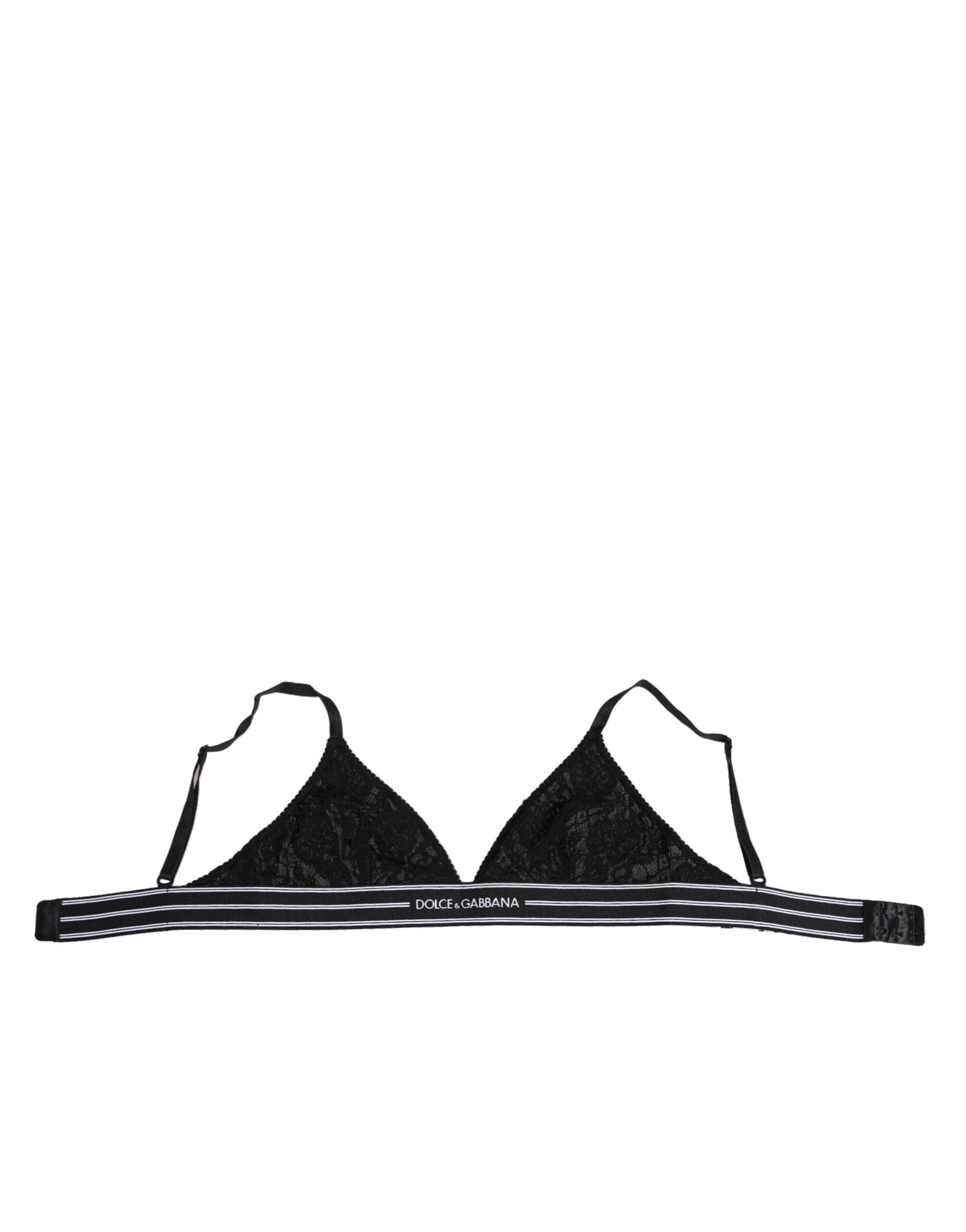 Dolce & Gabbana Black Lace Triangle Bralette Wireless Underwear