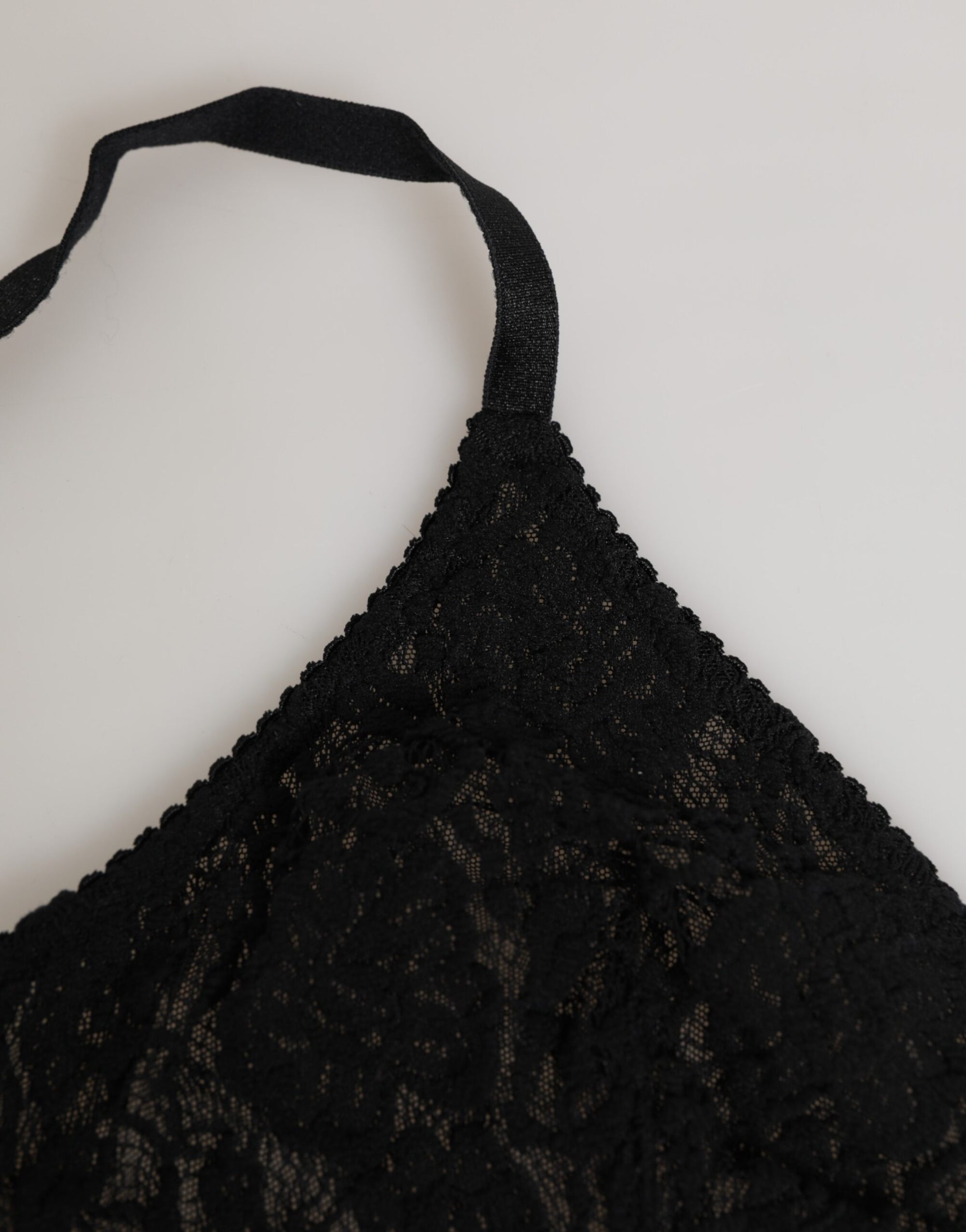 Dolce & Gabbana Black Lace Triangle Bralette Wireless Underwear