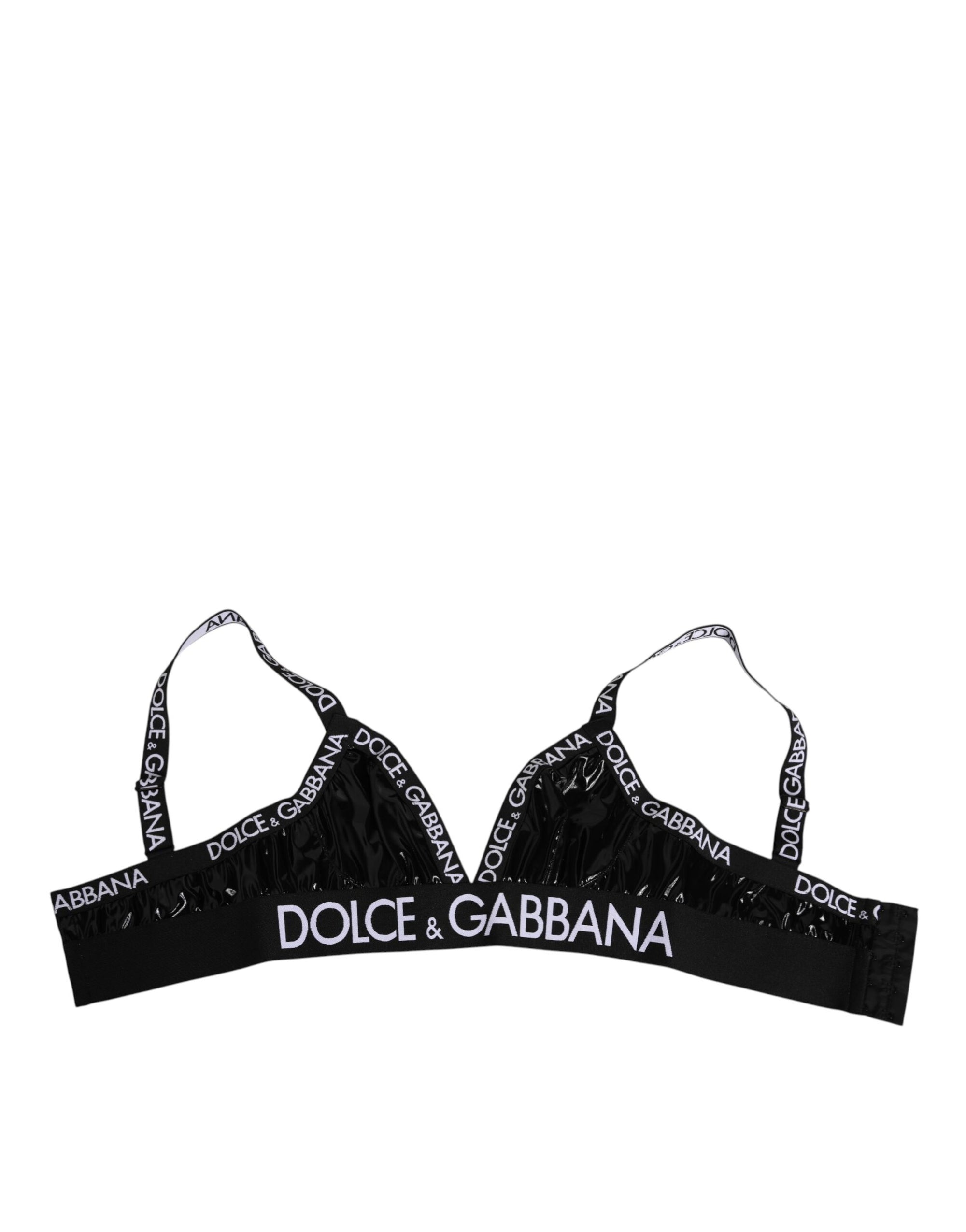 Dolce & Gabbana Black Polyester Soft Cup Brassiere Underwear