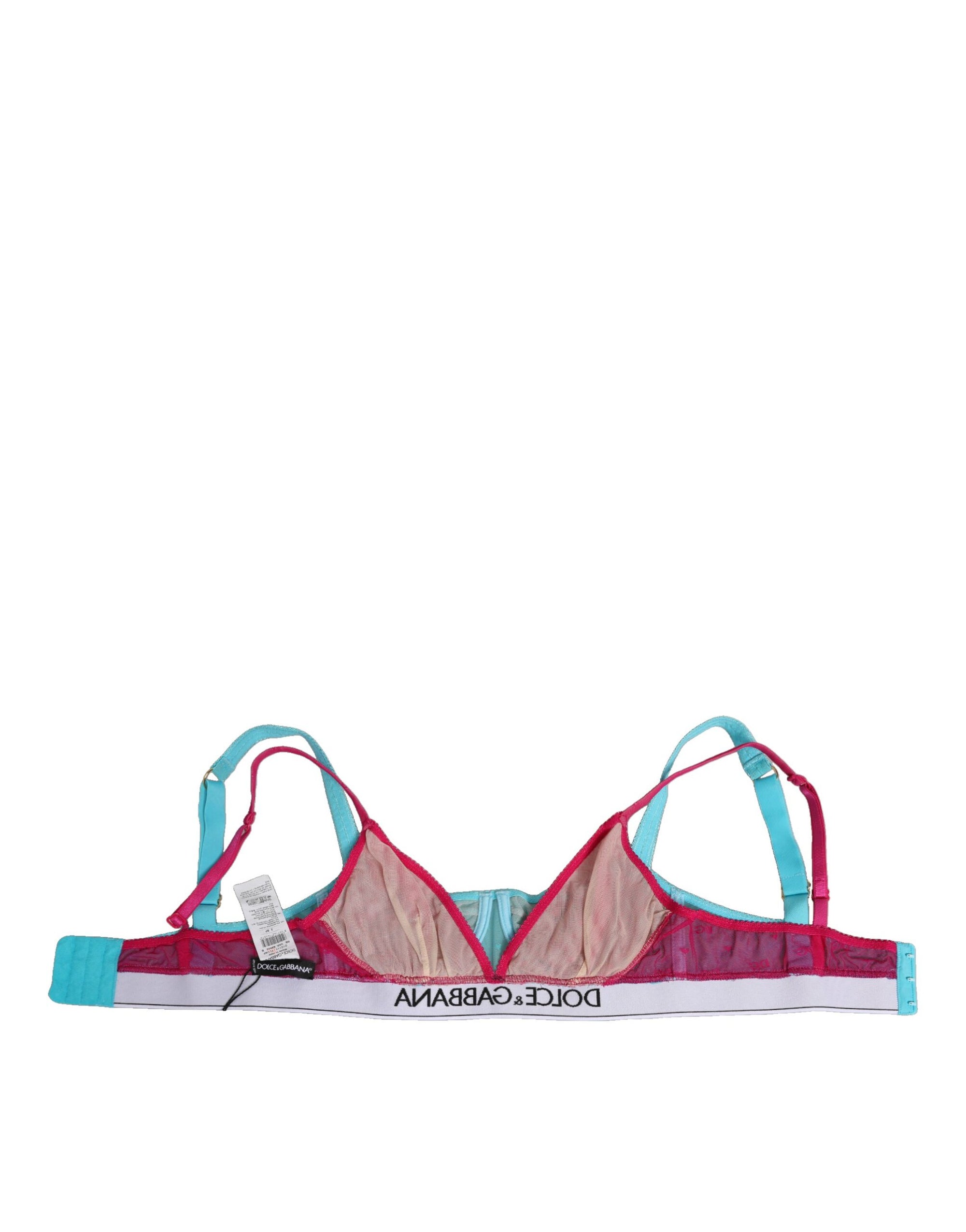 Dolce & Gabbana Blue Nylon Soft Cup Balconnet Bra Underwear