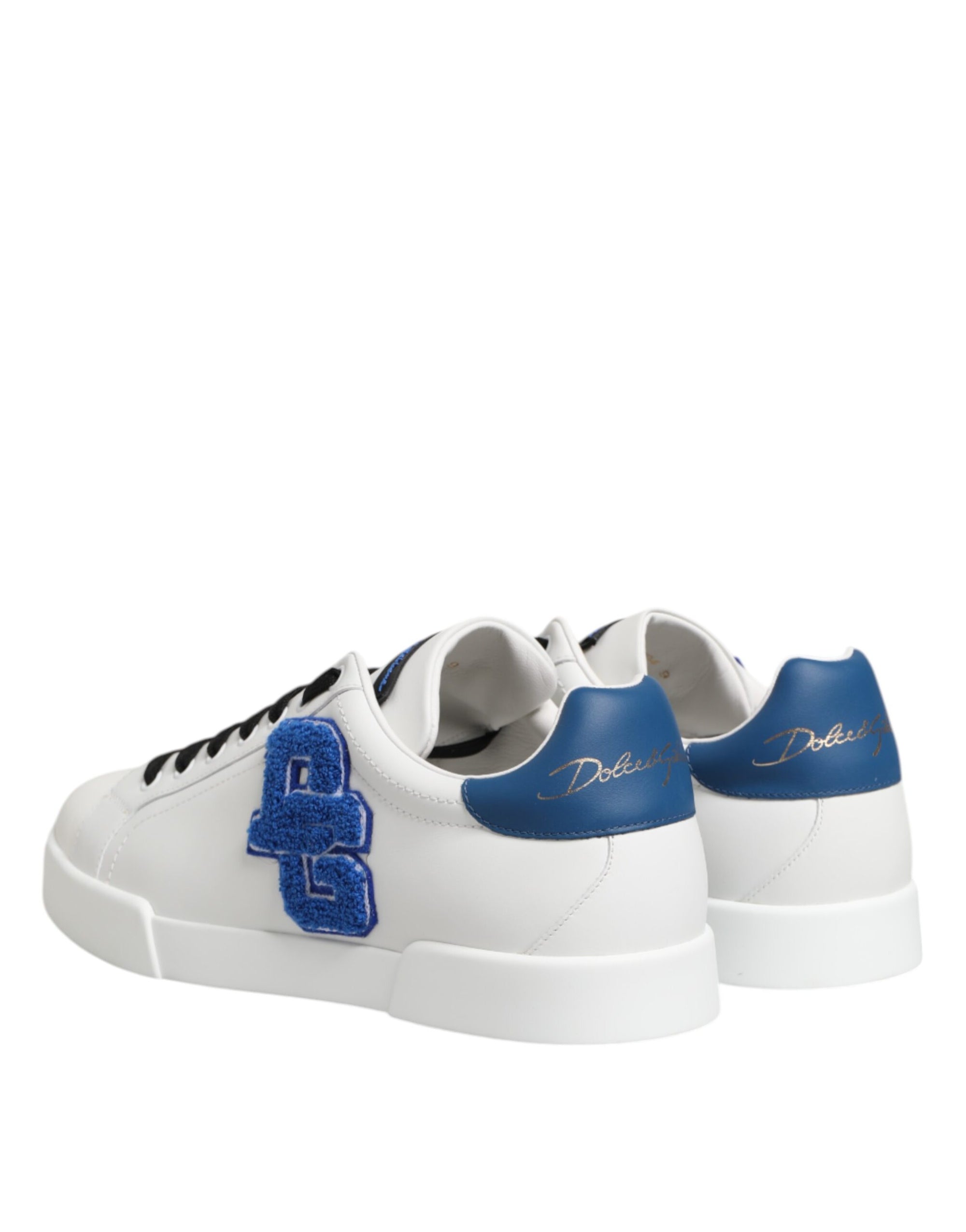 Dolce & Gabbana White Leather DG Logo Low Top Sneakers Shoes