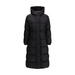 Moncler The long Down Jacket with hood and wool trims
