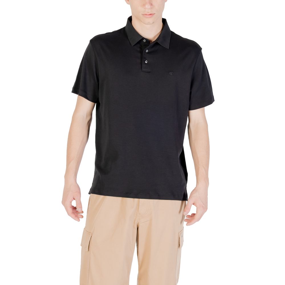 Calvin Klein Black Cotton Polo Shirt