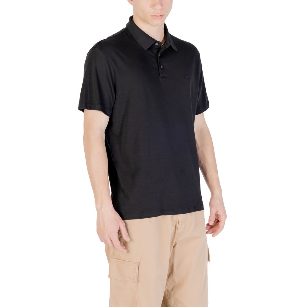 Calvin Klein Black Cotton Polo Shirt