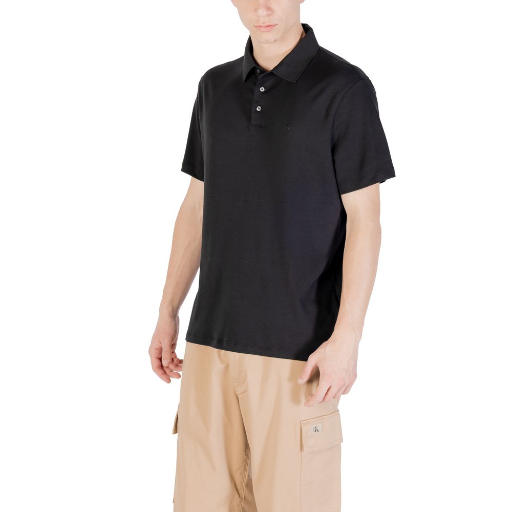 Calvin Klein Black Cotton Polo Shirt