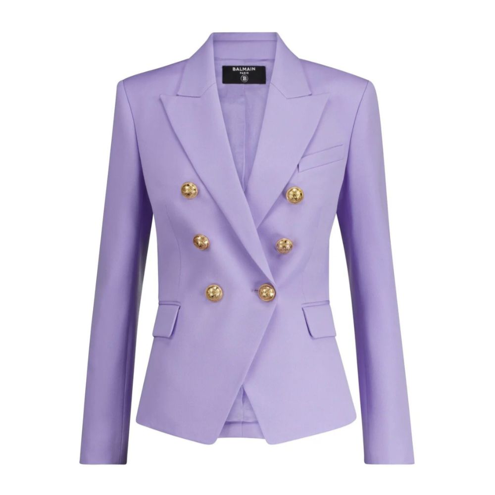 Balmain Purple Wool Suits & Blazer