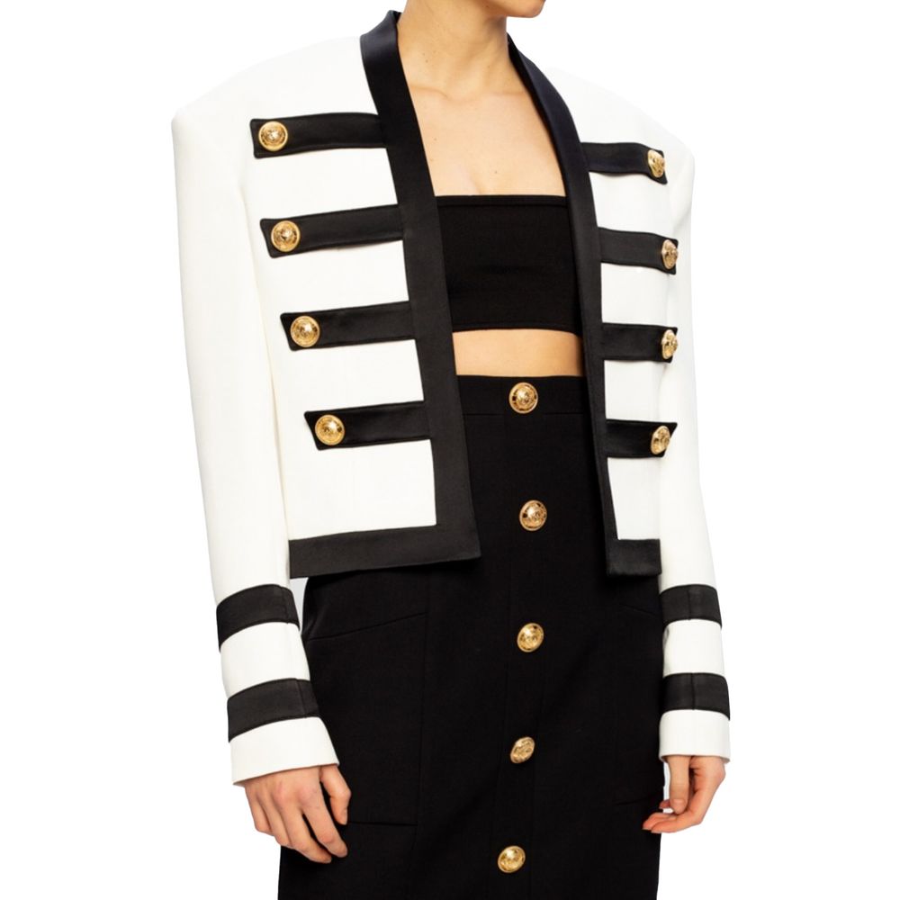 Balmain White Viscose Suits & Blazer