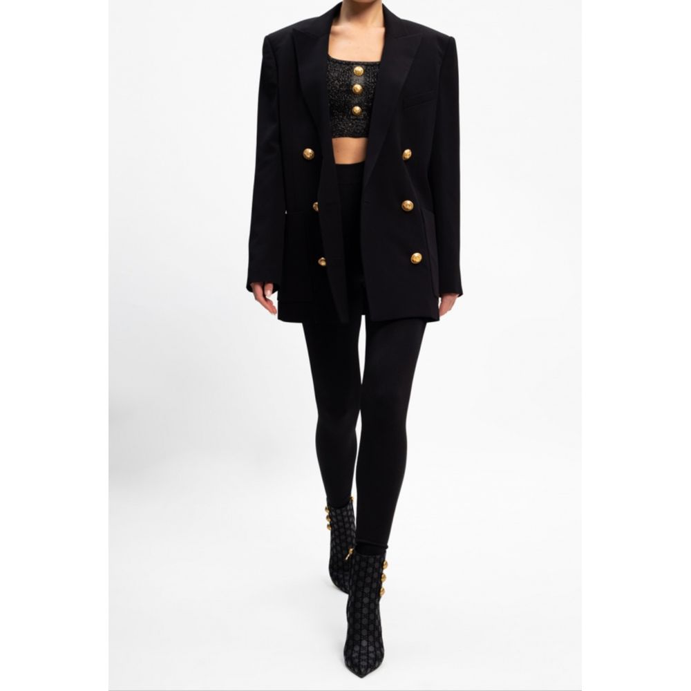 Balmain Black Viscose Suits & Blazer