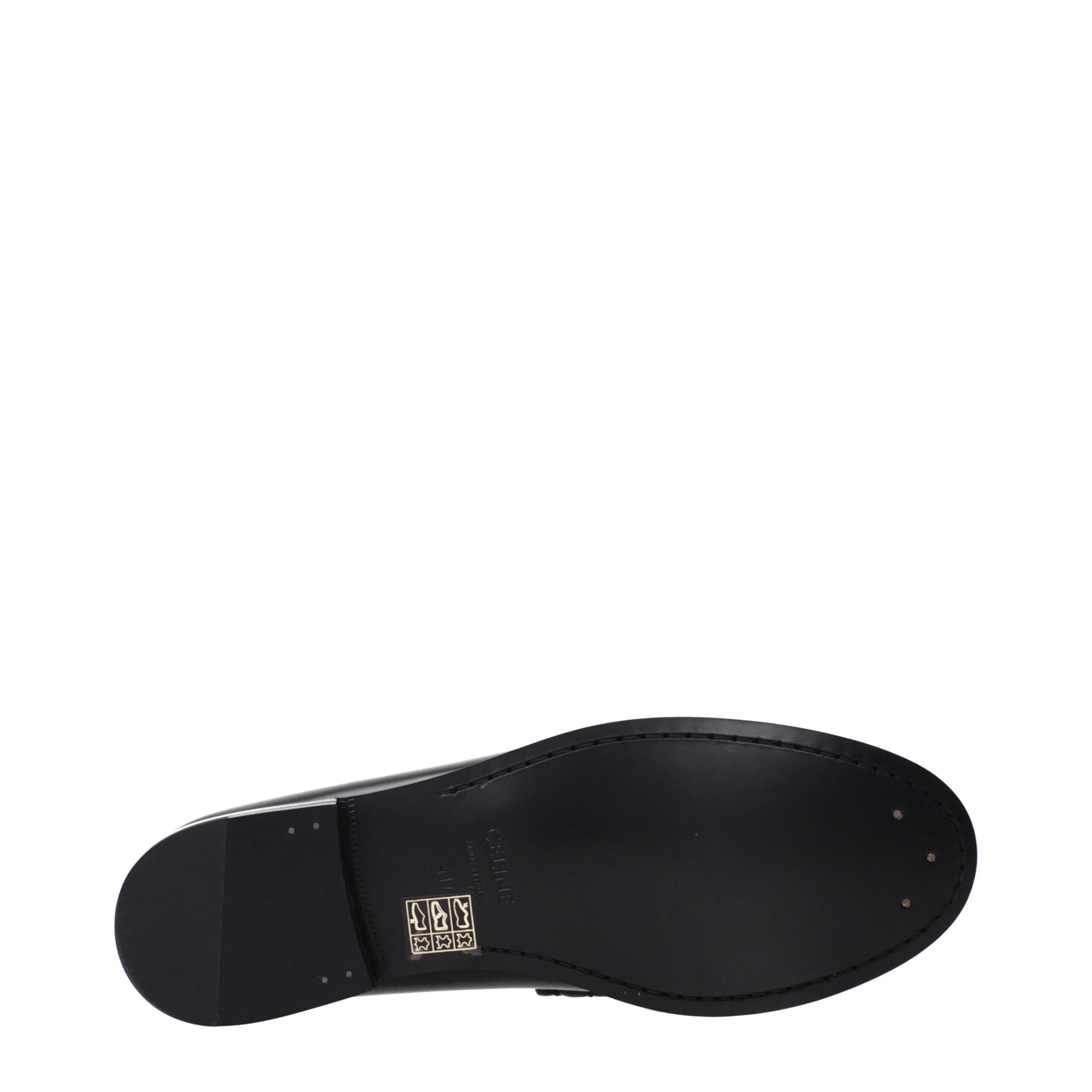 Celine Black Leather Slip-On Loafers