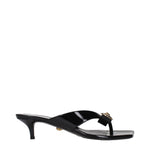 Versace Black Leather Stiletto Heels Sandals