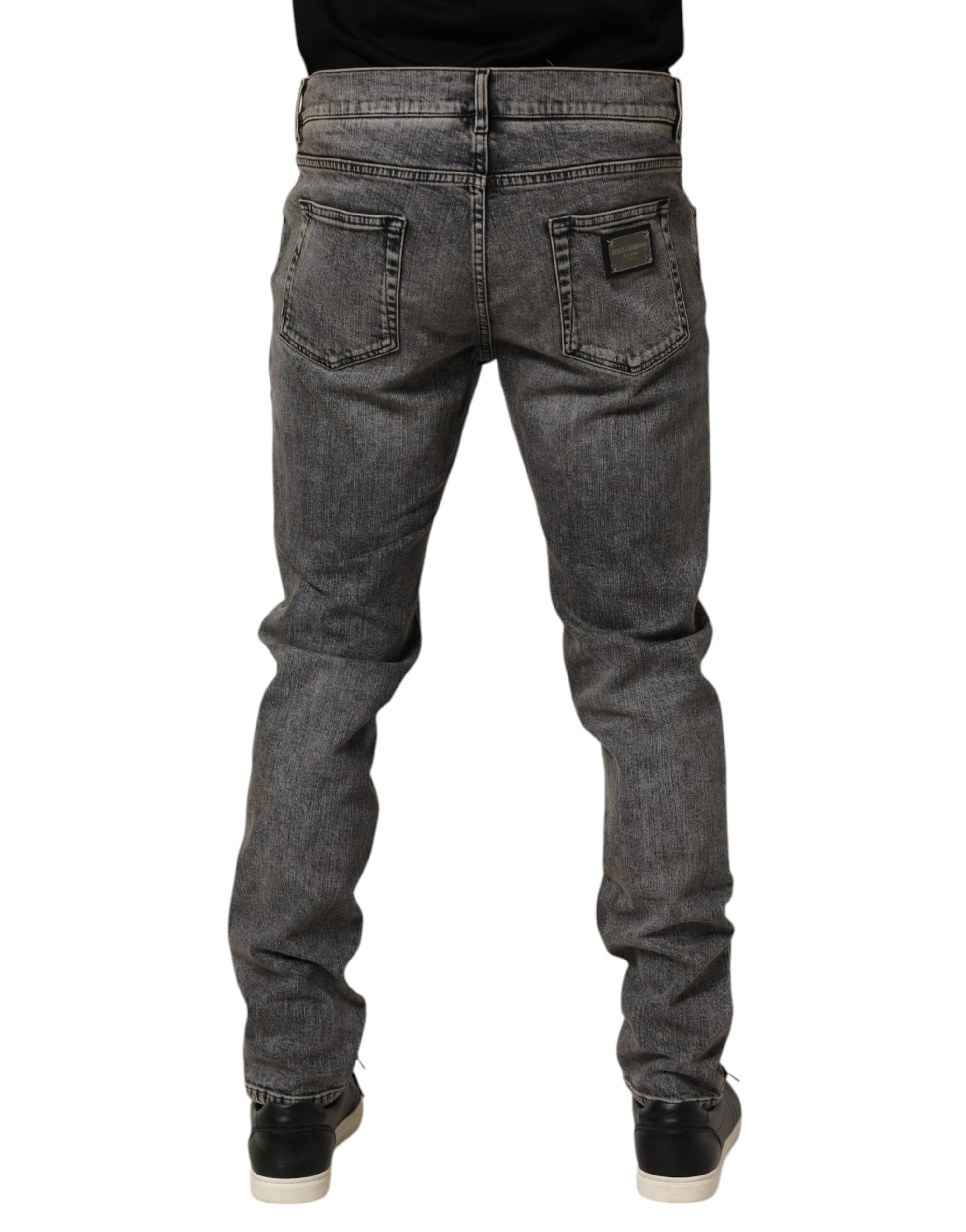 Dolce & Gabbana Gray Cotton Stretch Slim Fit Men Denim Jeans