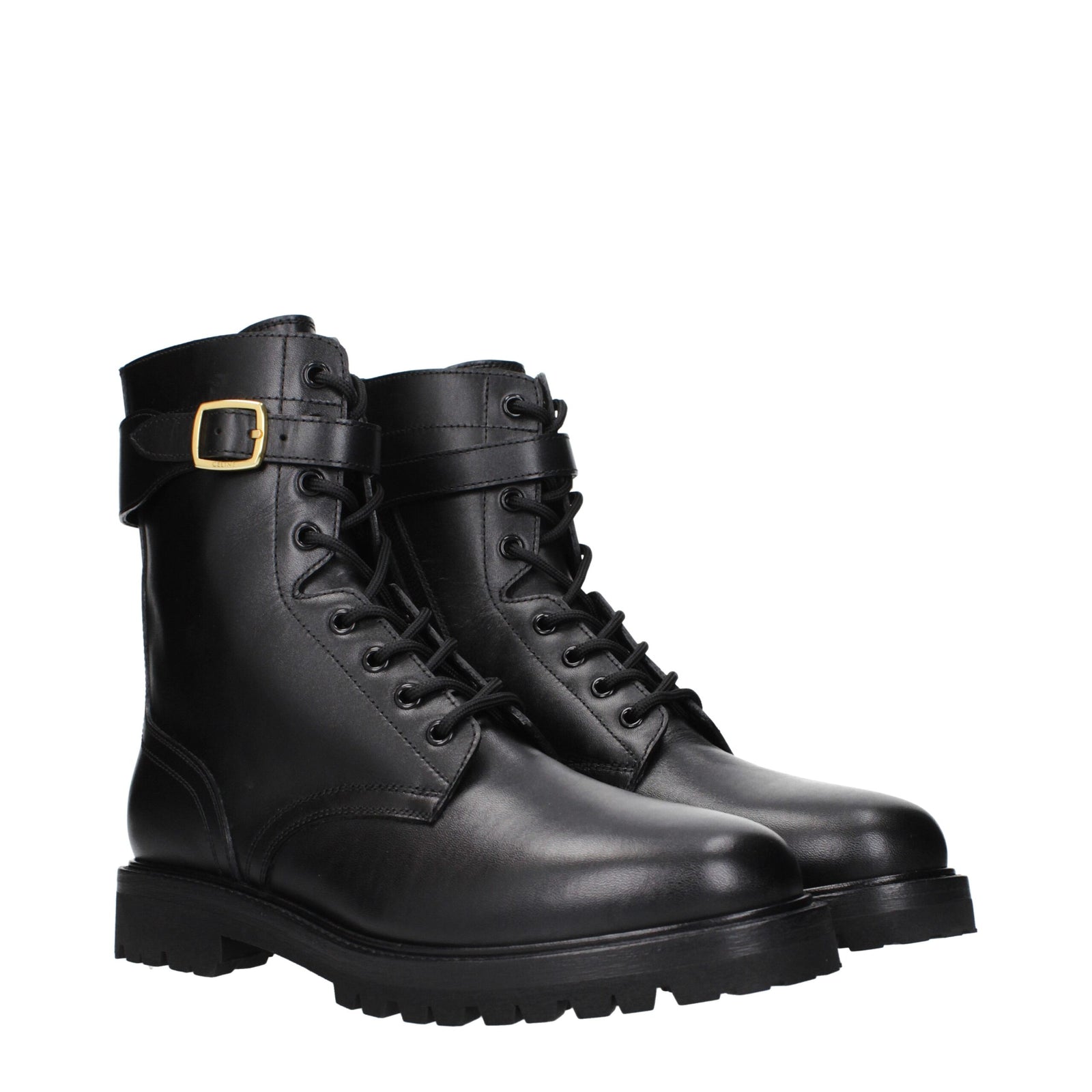 Celine Black Leather Ankle Boots