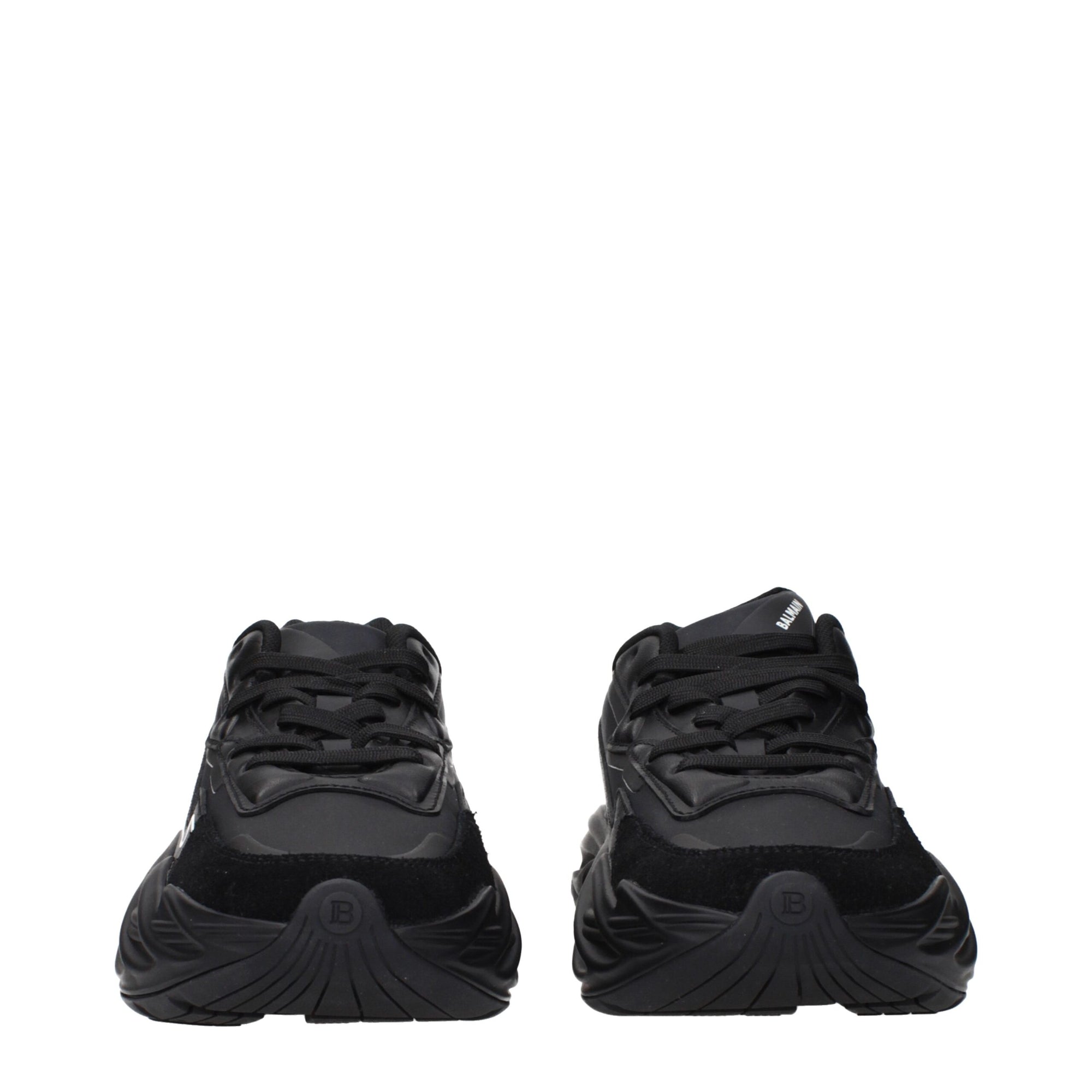 Balmain Black Leather Athletic Sneakers